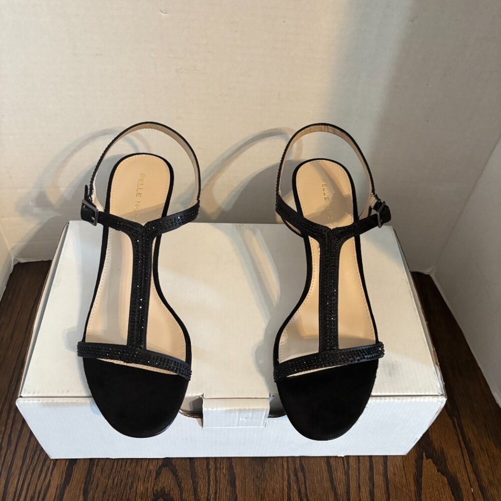 Pelle Moda Black Iya T-Strap kitten heels SZ: 8.5 - Picture 9 of 16